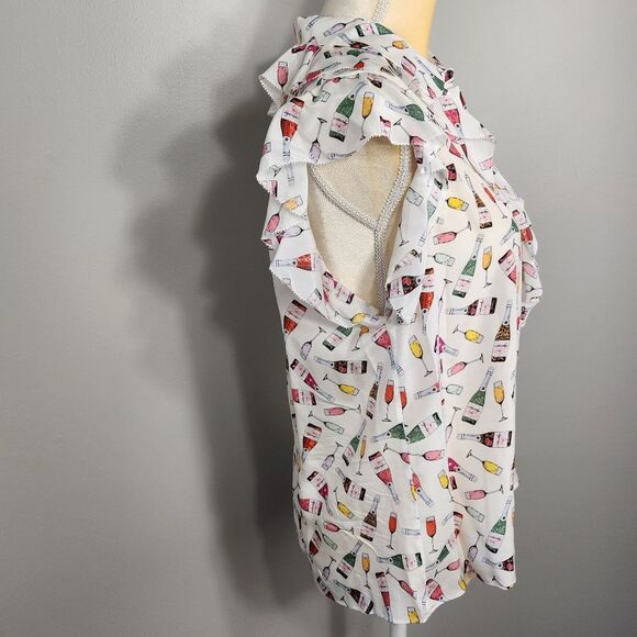 Alice & Olivia Silk Blouse Ruffle Robbie Size M celebrate new year - Picture 4 of 10